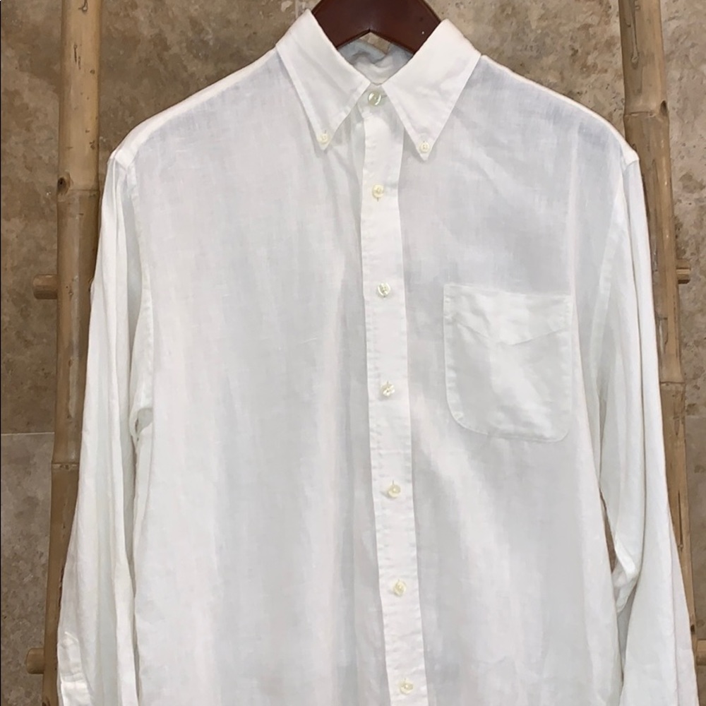 Brooks Brothers - white 100% Linen - medium